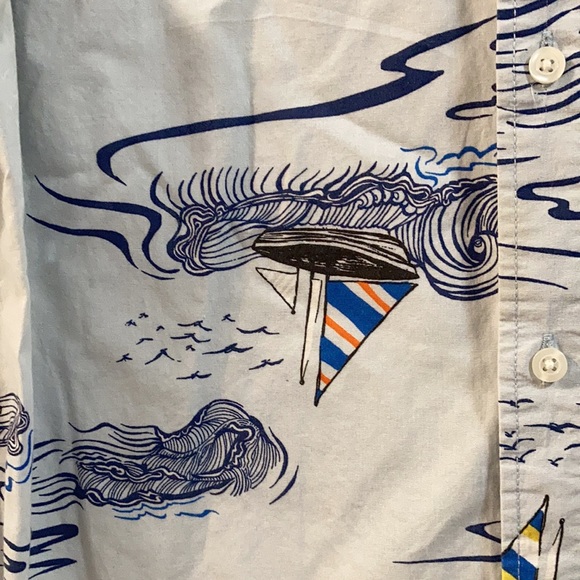 Old Navy shirt Men’s small p sailboat beach ocean short sleeve blue red white - Picture 4 of 7